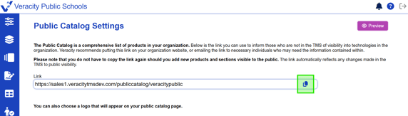 Copy Public Catalog Link